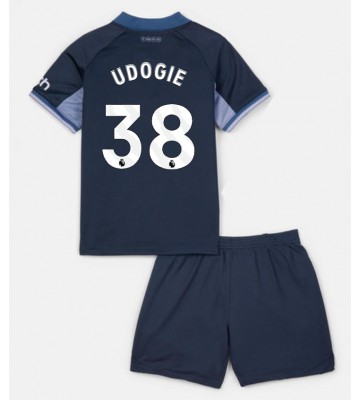 Tottenham Hotspur Destiny Udogie #38 Segunda Equipación Niños 2023-24 Manga Corta (+ Pantalones cortos)